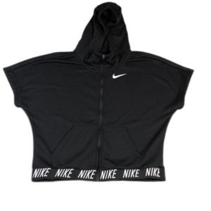 Nike Hoodie Kids Extra Large XL Black Full Zip Dri-Fit Sportswear Logo Spell Out